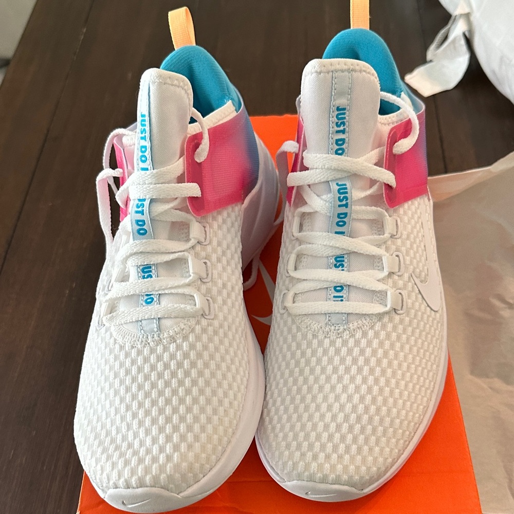 Nike womens White and Pink Sneakers